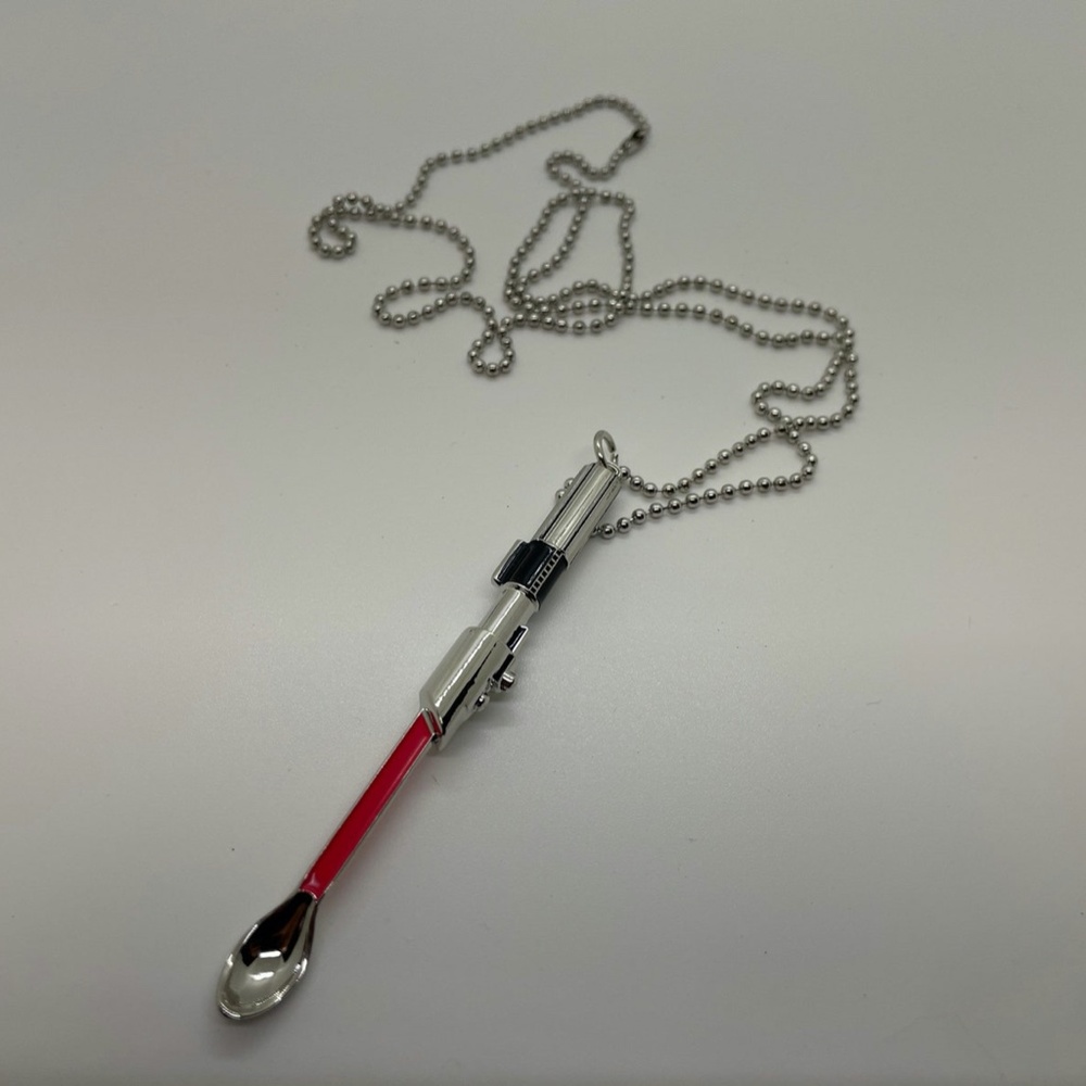 Mini spoon necklace Star Wars inspired Light Saber small tiny spoon pendant red